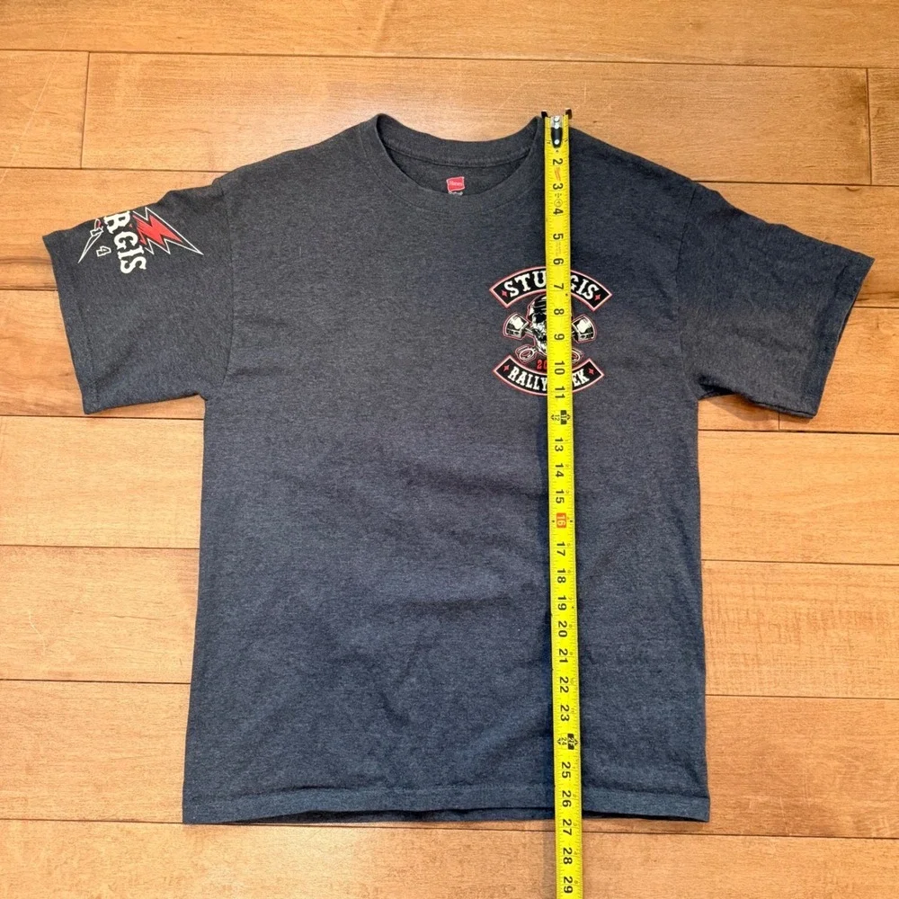 Vintage Hanes Sturgis 2014 74th Anniversary Rally‎ Week Graphic Tee Medium Gray